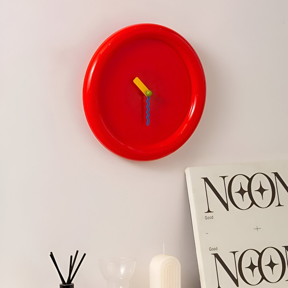 Moderne Veggklokke 30 cm Fargerik 7