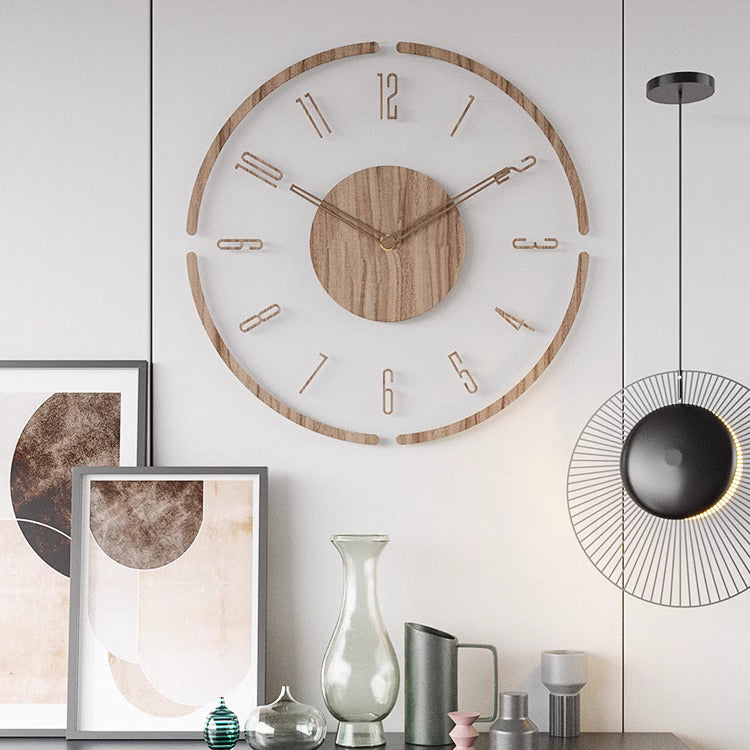 Moderne Veggklokke i Tre med Minimalistisk Design 2