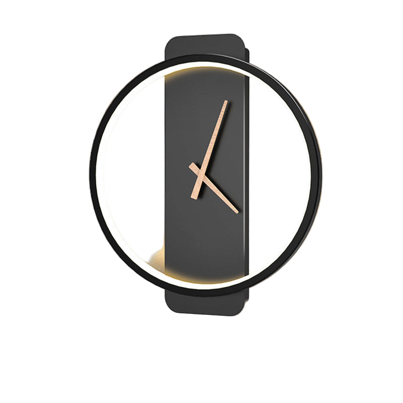 Moderne Veggklokke med LED-lys 0