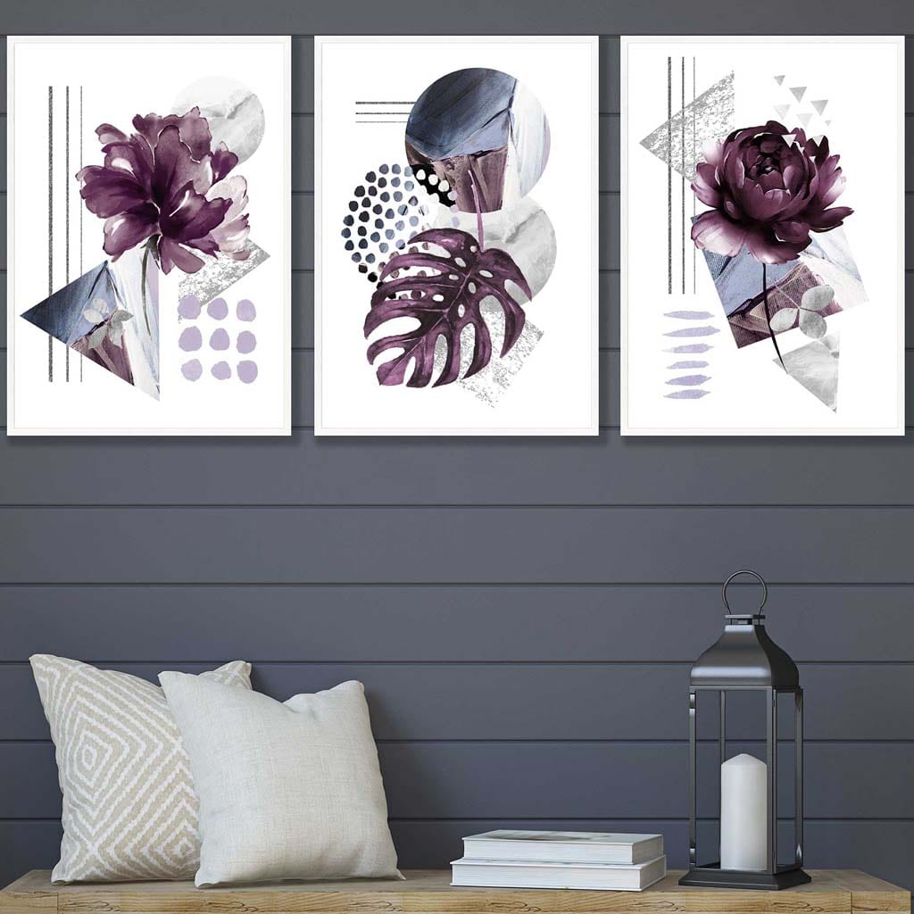 Moderne Veggkunstsett med Botaniske Motiver 2