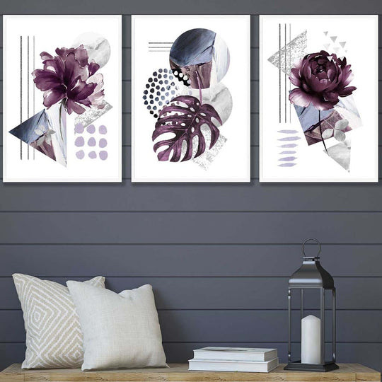 Moderne Veggkunstsett med Botaniske Motiver 2