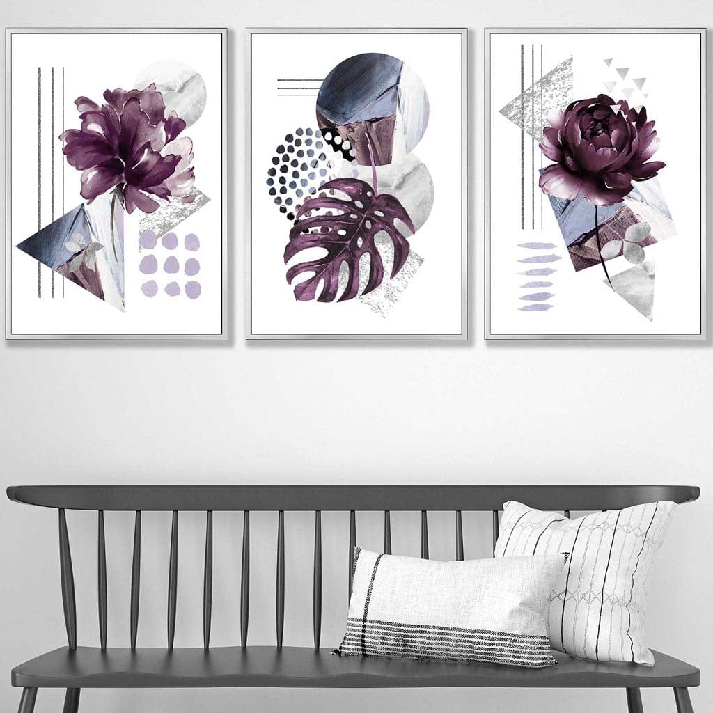 Moderne Veggkunstsett med Botaniske Motiver 3