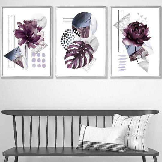 Moderne Veggkunstsett med Botaniske Motiver 3