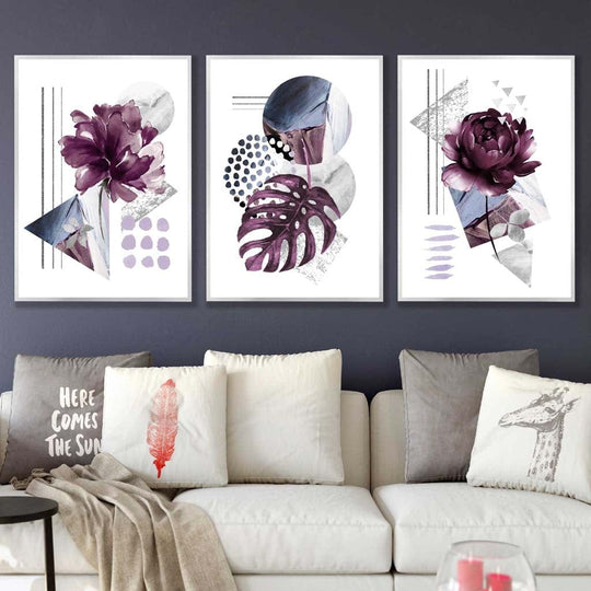Moderne Veggkunstsett med Botaniske Motiver 6