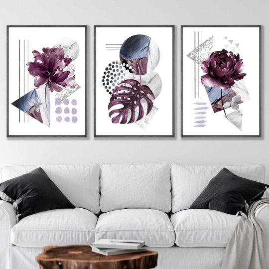 Moderne Veggkunstsett med Botaniske Motiver 7