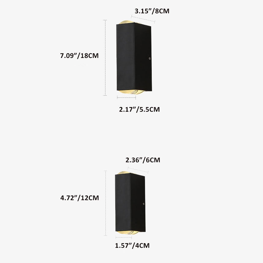 Moderne Vegglampe Utendørs Rektangulær LED Belysning 6W/10W 1