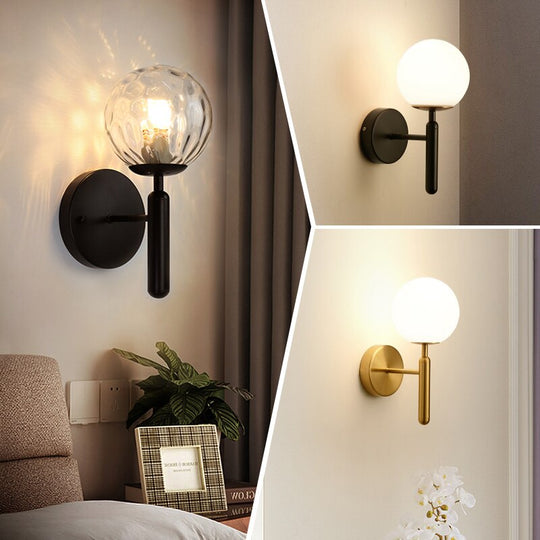 Moderne Vegglampe for Stue, Soverom og Bad - Allsidig Vegglampe med Glass Globe 2