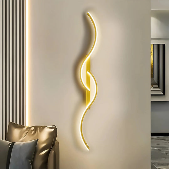 Moderne Vegglampe for Stue og Soverom, Buet Design med LED Belysning 0