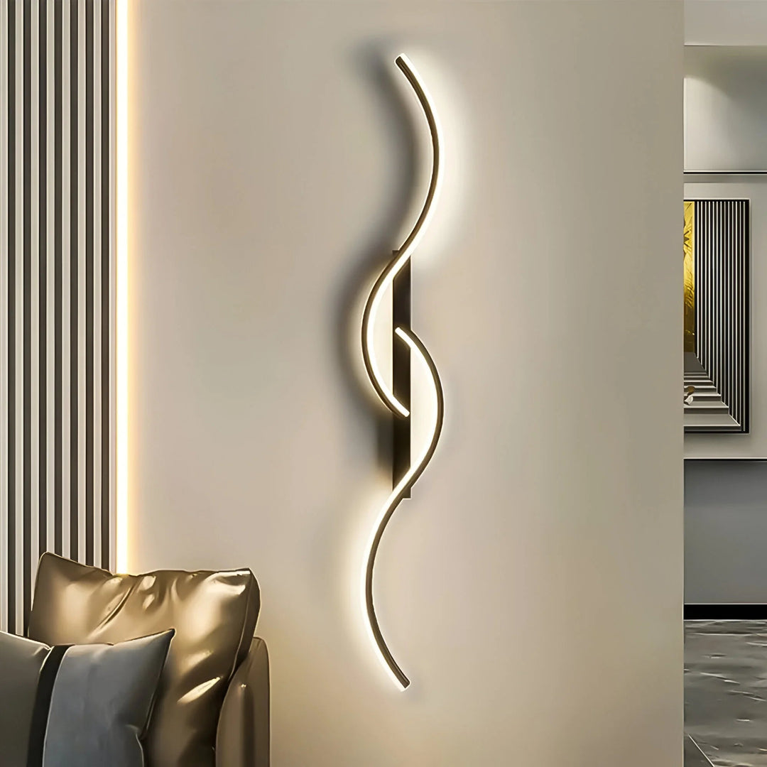 Moderne Vegglampe for Stue og Soverom, Buet Design med LED Belysning 1