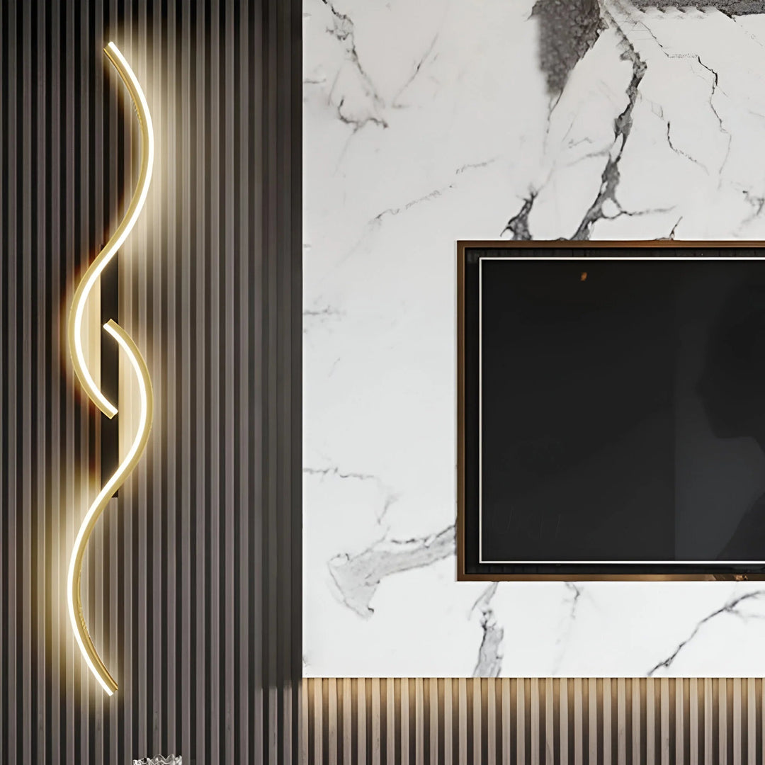 Moderne Vegglampe for Stue og Soverom, Buet Design med LED Belysning 2