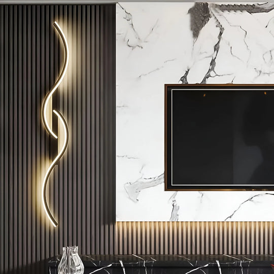 Moderne Vegglampe for Stue og Soverom, Buet Design med LED Belysning 4