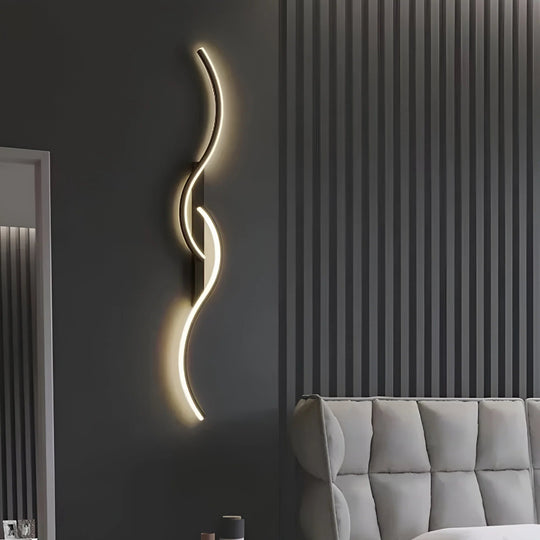 Moderne Vegglampe for Stue og Soverom, Buet Design med LED Belysning 5