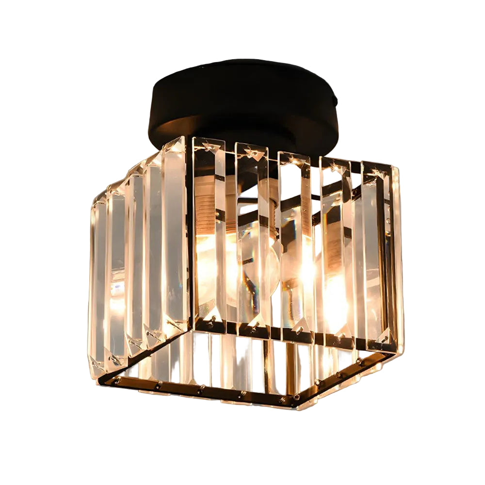 Moderne taklampe med krystalldetaljer 0