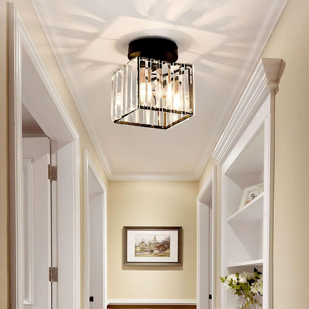 Moderne taklampe med krystalldetaljer 4