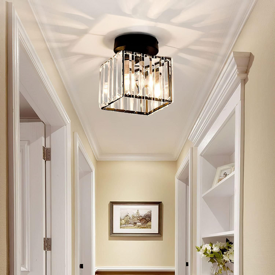 Moderne taklampe med krystalldetaljer 4