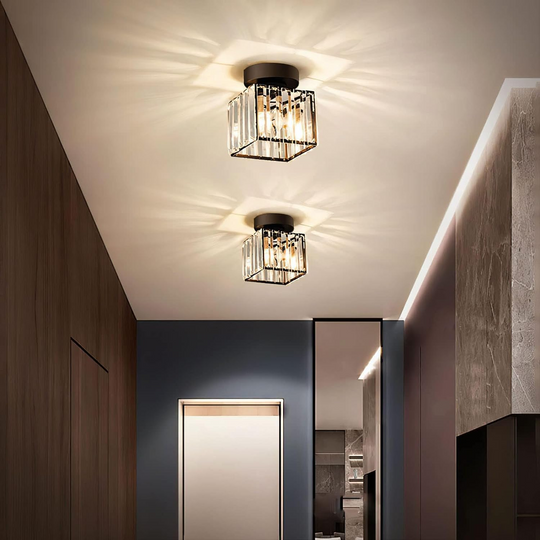 Moderne taklampe med krystalldetaljer 5