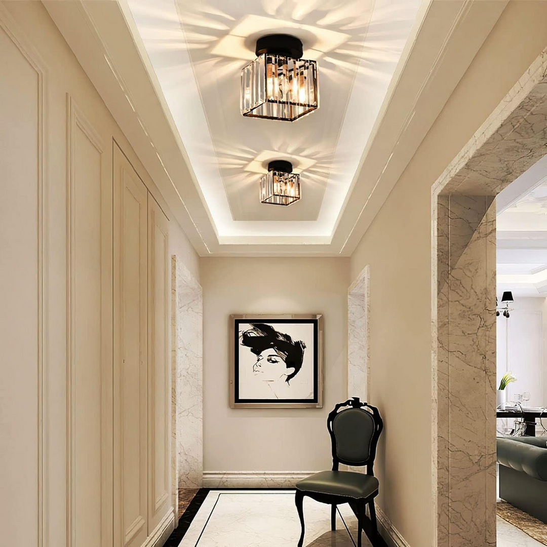 Moderne taklampe med krystalldetaljer 6