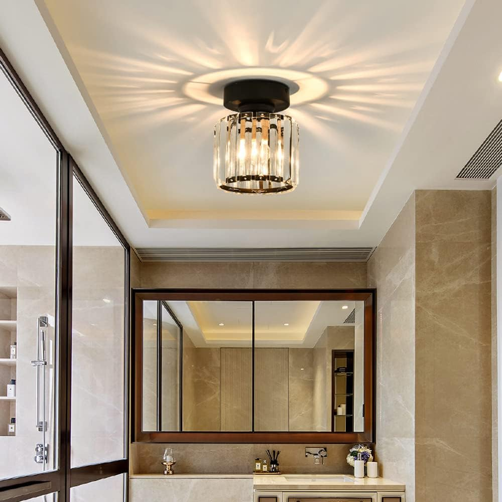 Moderne taklampe med krystalldetaljer 8