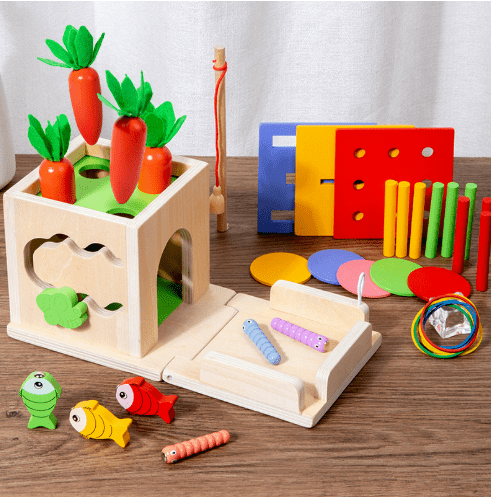 Montessori Lekeboks for Babyer med 8 Aktiviteter 1