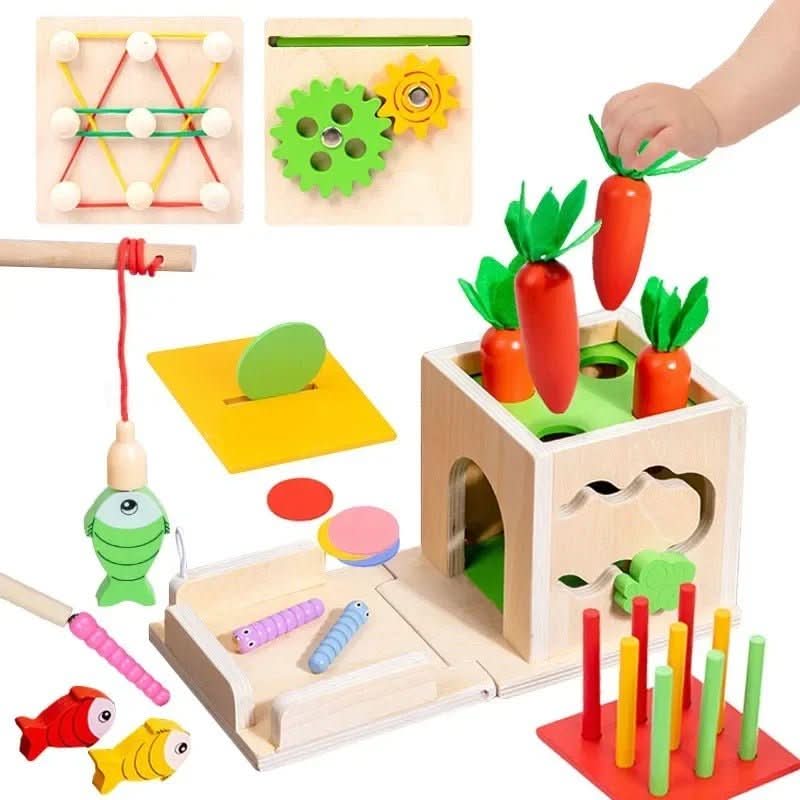 Montessori Lekeboks for Babyer med 8 Aktiviteter 3