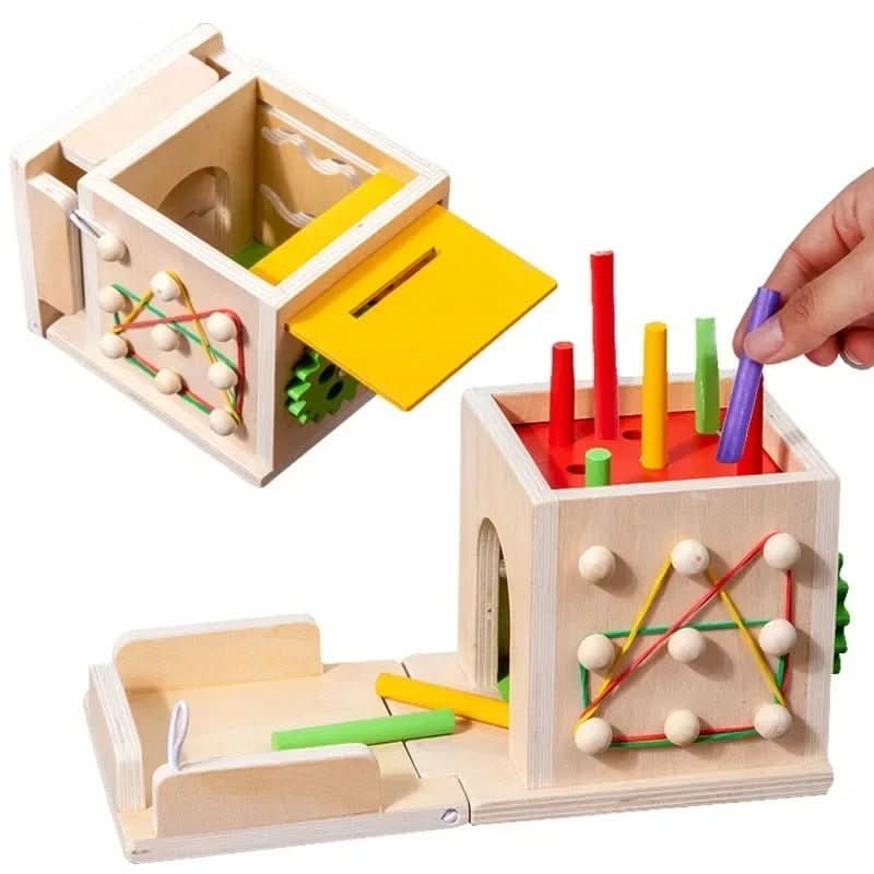 Montessori Lekeboks for Babyer med 8 Aktiviteter 4