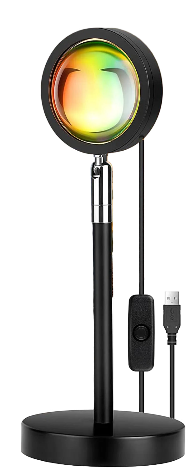Mood Lampe med Solnedgangsprojeksjon og Roterbart Hode 0