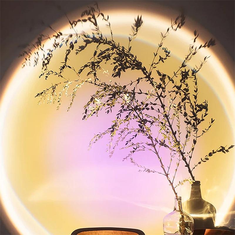 Mood Lampe med Solnedgangsprojeksjon og Roterbart Hode 5
