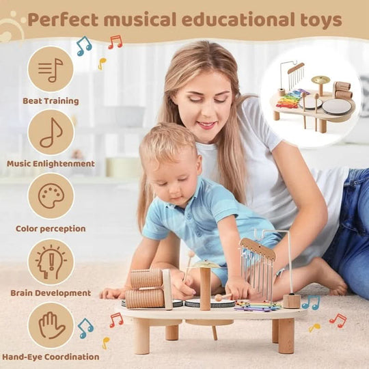 Musikalsk Treleketøy Sett for Babyer med Xylofon og Instrumenter 3
