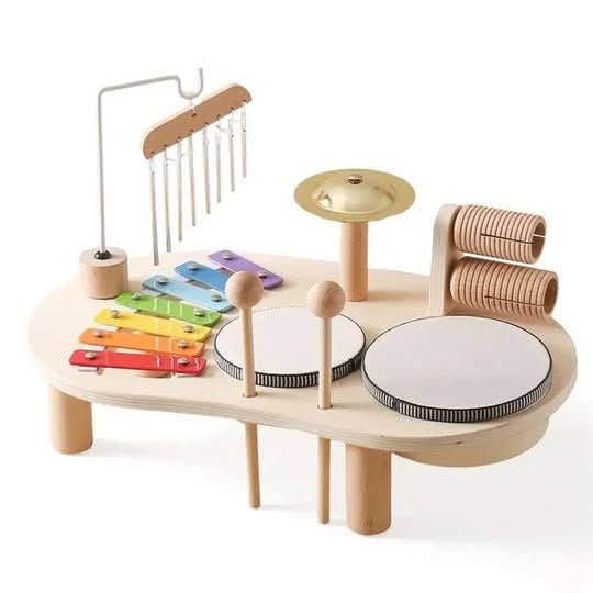 Musikalsk Treleketøy Sett for Babyer med Xylofon og Instrumenter 7