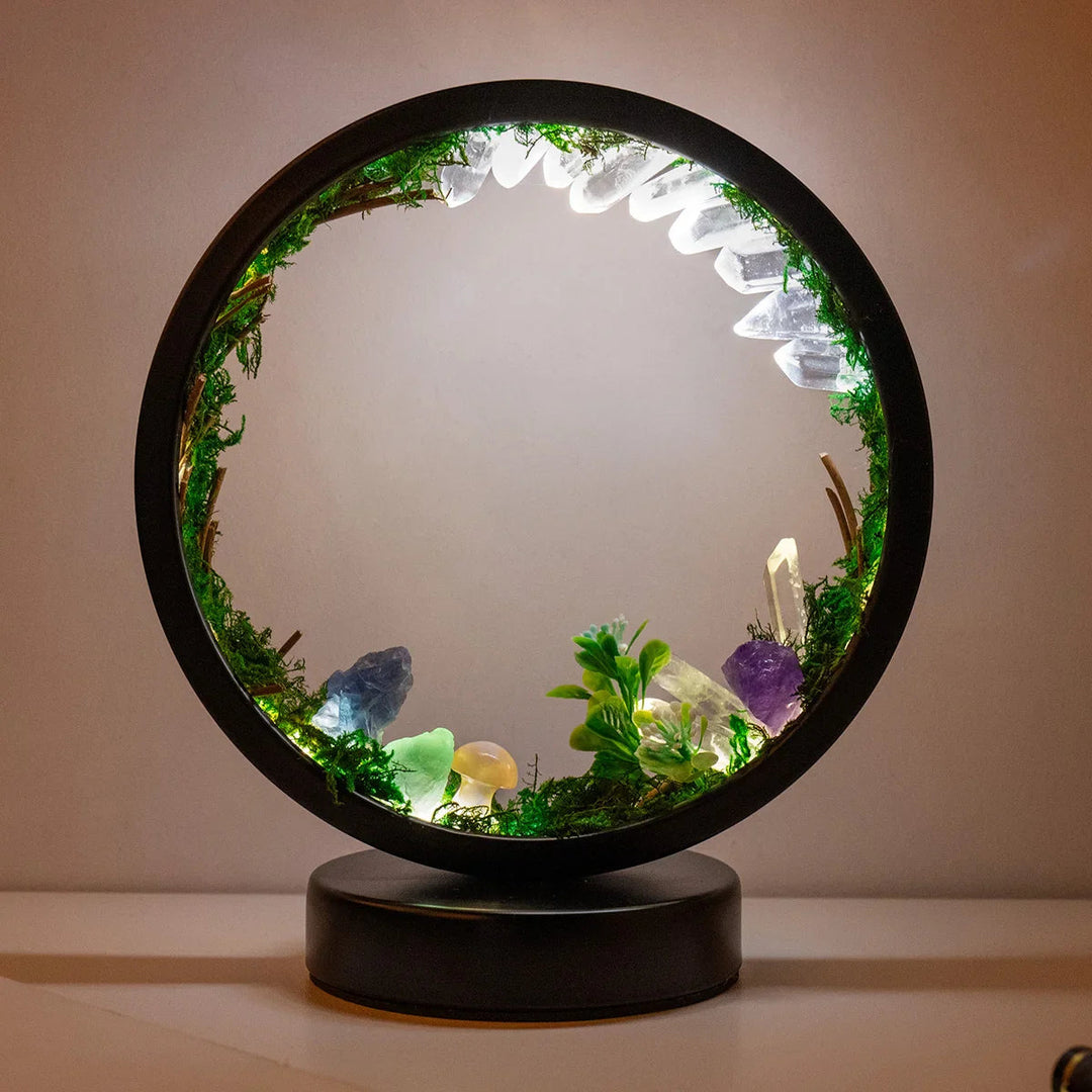 Nattlampe Barn Rund Ramme med Krystaller og LED Belysning 2