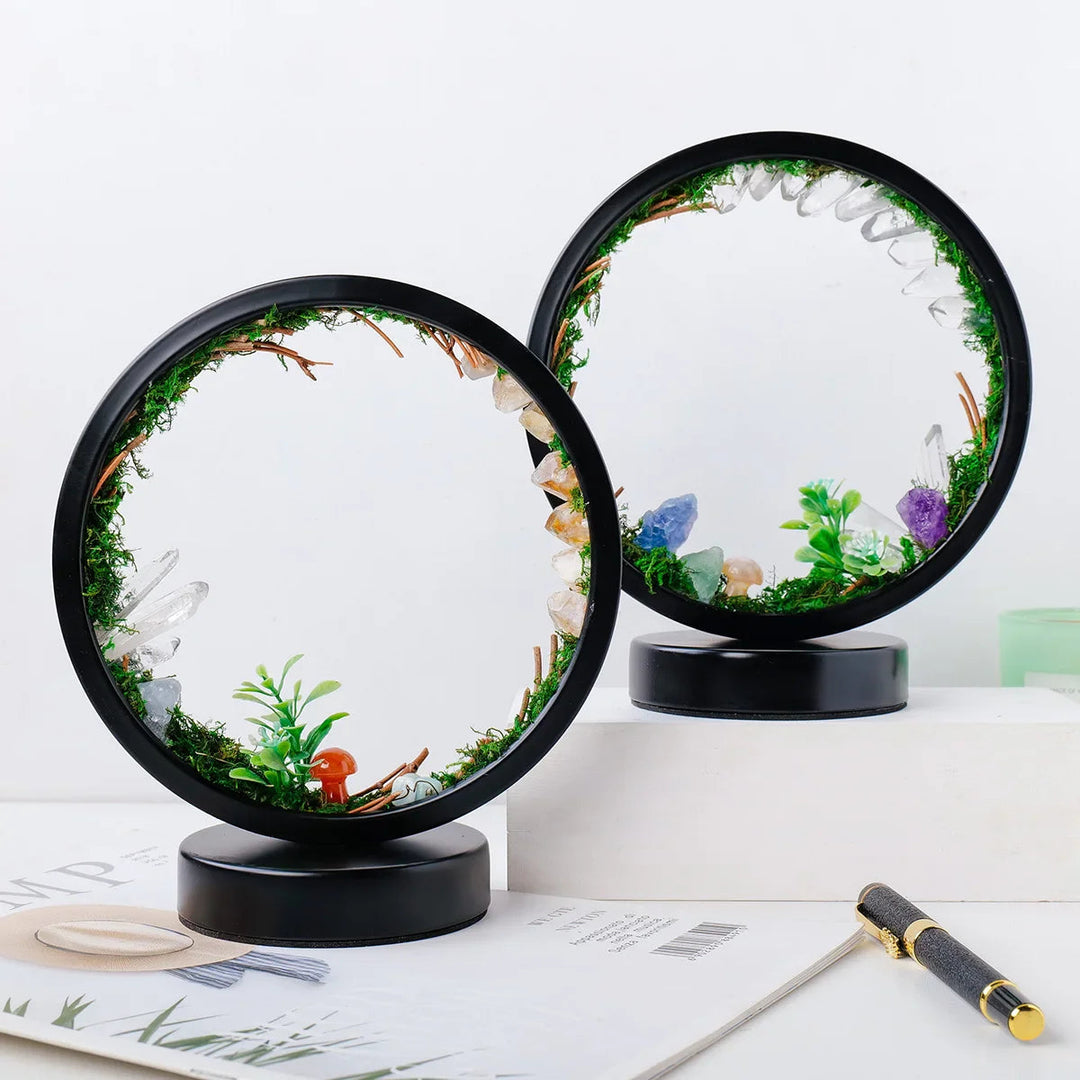 Nattlampe Barn Rund Ramme med Krystaller og LED Belysning 3