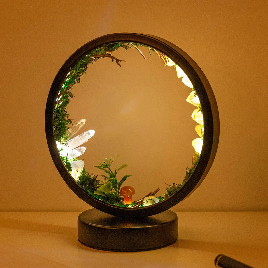 Nattlampe Barn Rund Ramme med Krystaller og LED Belysning 5