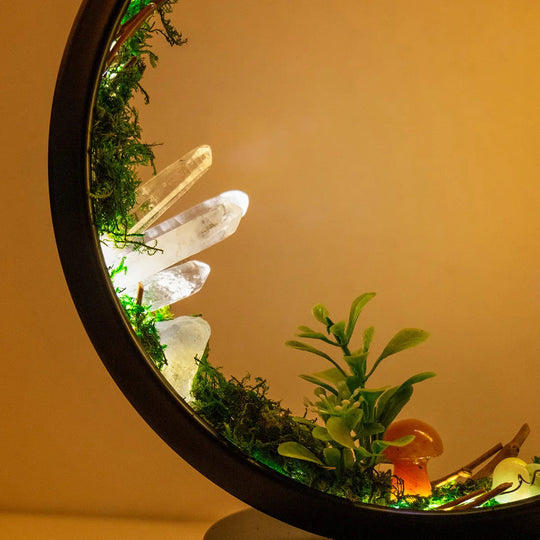 Nattlampe Barn Rund Ramme med Krystaller og LED Belysning 6