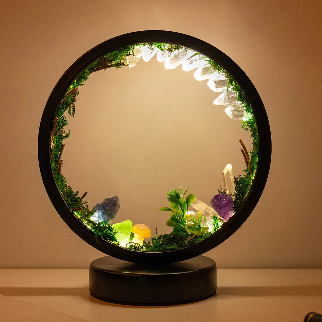 Nattlampe Barn Rund Ramme med Krystaller og LED Belysning 7