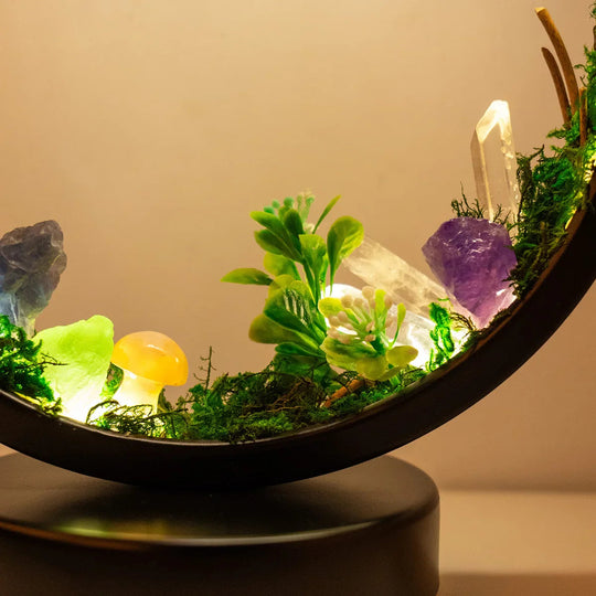 Nattlampe Barn Rund Ramme med Krystaller og LED Belysning 8