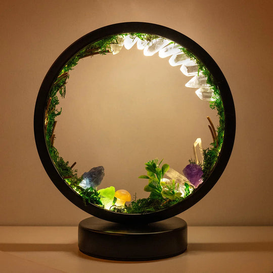 Nattlampe Barn Rund Ramme med Krystaller og LED Belysning 9