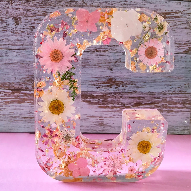 Nattlys med Tørkede Blomster i Alfabetdesign 5