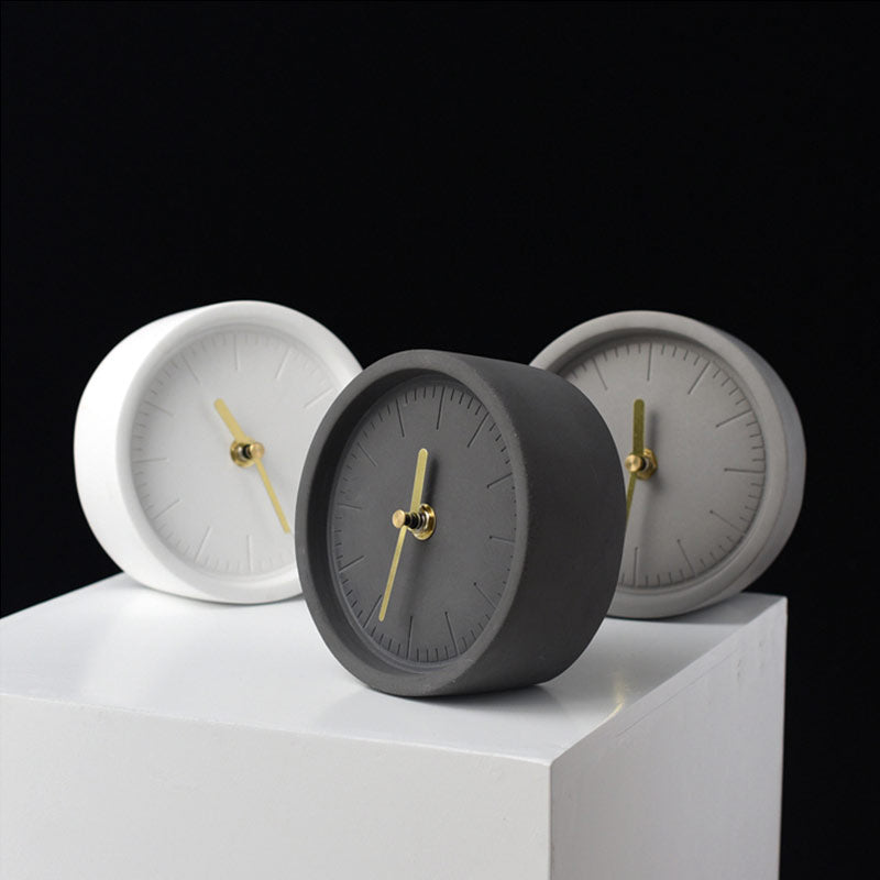 Nordic Cement Bureauklokke med Minimalistisk Design 2