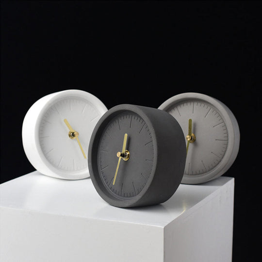 Nordic Cement Bureauklokke med Minimalistisk Design 2