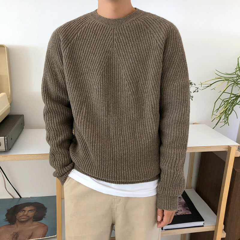 Herre Langærmet Strikket Sweater Avslappet Stil