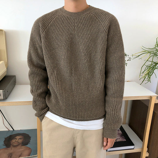 Herre Langærmet Strikket Sweater Avslappet Stil