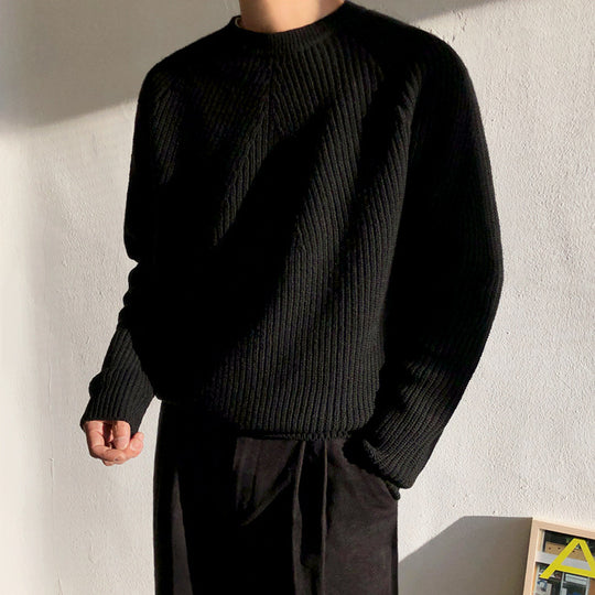 Herre Langærmet Strikket Sweater Avslappet Stil
