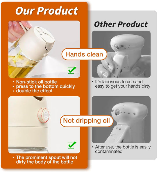 Olivenoljespray 2-i-1 med Glassflaske 8