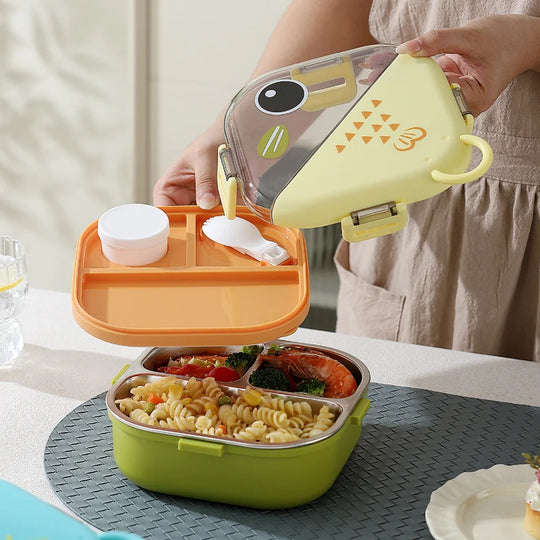 Oppbevaringsboks for snacks med to rom og lufttett forsegling 3