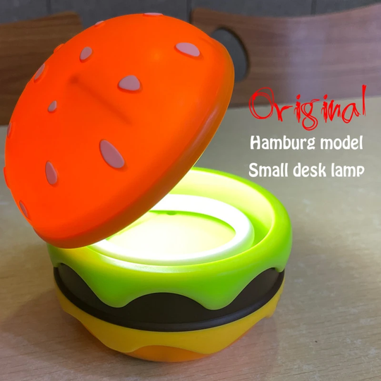 Oppladbar Bordlampe Med Hamburgerdesign, Justerbar Belysning for Moderne Innredning 2
