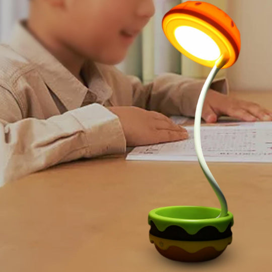 Oppladbar Bordlampe Med Hamburgerdesign, Justerbar Belysning for Moderne Innredning 3