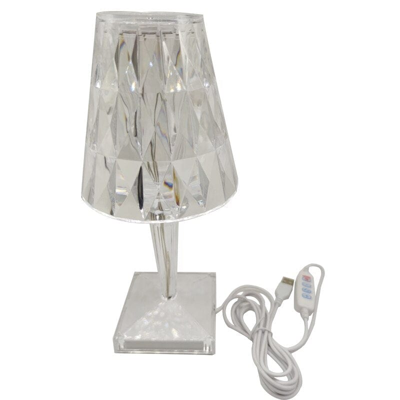 Oppladbar Bordlampe med Diamant-inspirert Design for Soverommet 0