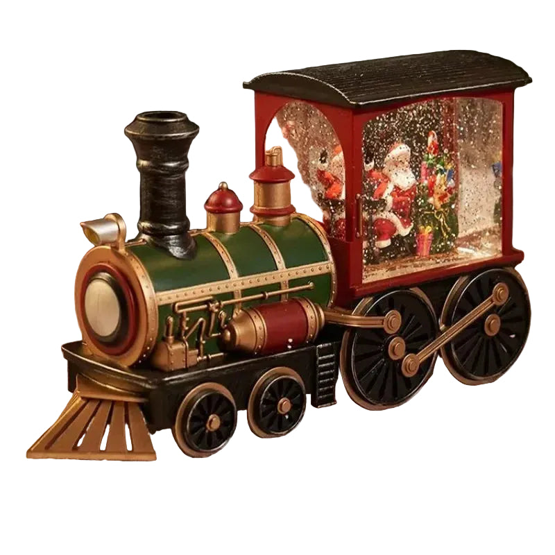 Opplyst Juledekorasjon Tog med Snøeffekt 0