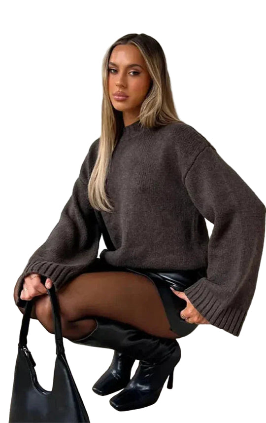 Oversized Strikket Genser for Damer 0
