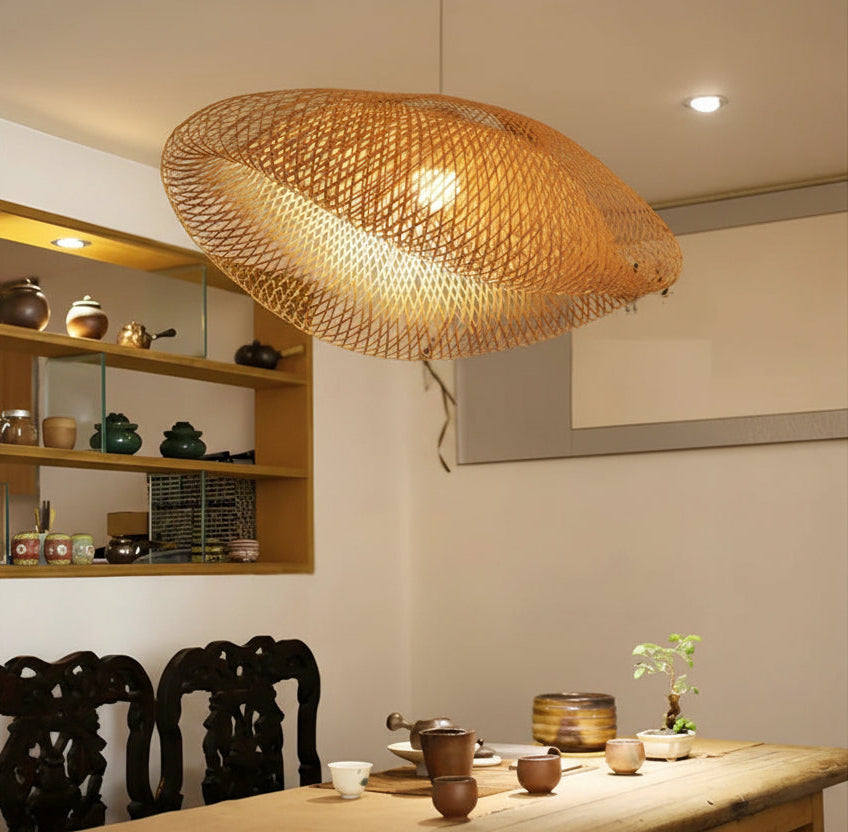 Pendellampe i Rattan med Moderne Design 0